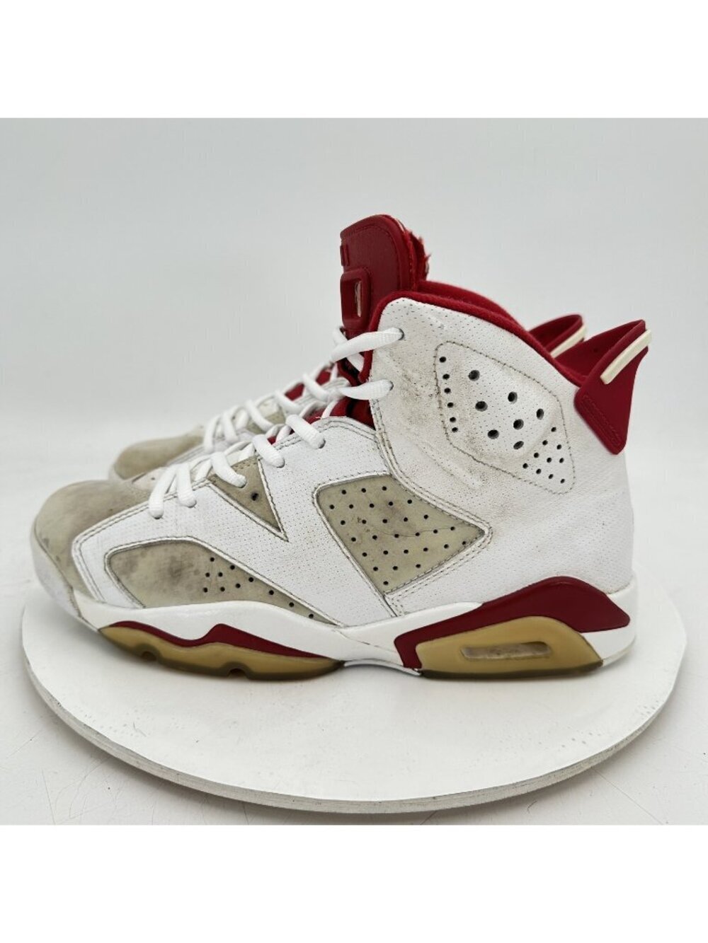 Nike Air Jordan 6 Retro Men Size 7.5 384664-113 White Gym Red Grey Shoes